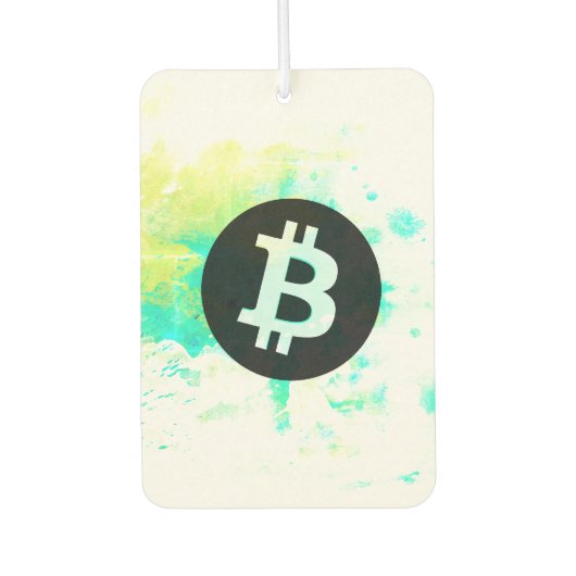 Bitcoin Wasserfarbe (Stil 7 - Stack Sats) Autolufterfrischer (Vorderseite)