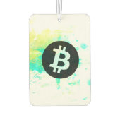 Bitcoin Wasserfarbe (Stil 7 - Stack Sats) Autolufterfrischer (Rückseite)