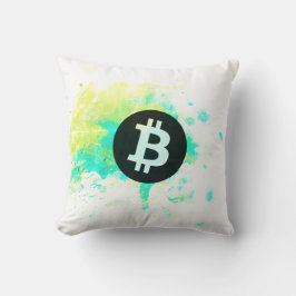 Bitcoin Wasserfarbe (Stil 7 - Stack Sats) Kissen