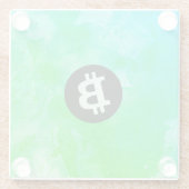 Bitcoin-Wasserfarbe (Stil $ - Green Day) Glasuntersetzer (Rückseite)