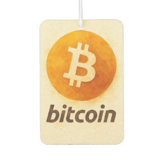 Bitcoin Watercolor (Logo + Text) Autolufterfrischer