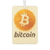 Bitcoin Watercolor (Logo + Text) Autolufterfrischer (Rückseite)
