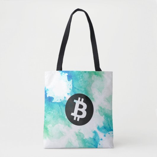 Bitcoin Watercolor (Style 5 - Wave Rider) Tasche (Vorderseite)