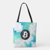 Bitcoin Watercolor (Style 5 - Wave Rider) Tasche (Rückseite)