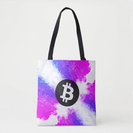 Bitcoin Watercolor (Style 6 - Miami Beach) Tasche (Vorderseite)