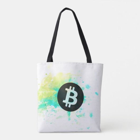 Bitcoin Watercolor (Style 7 - Stack Sats) Tasche (Rückseite)