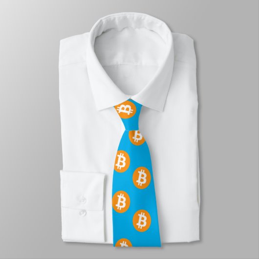 Bitcoin Wave BTC Crypto Token Neck Tie Krawatte (Gebunden)