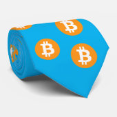 Bitcoin Wave BTC Crypto Token Neck Tie Krawatte (Gerollt)
