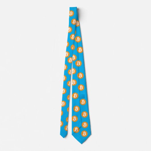 Bitcoin Wave BTC Crypto Token Neck Tie Krawatte (Rückseite)