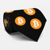 Bitcoin Wave BTC Crypto Token Neck Tie Krawatte (Gerollt)