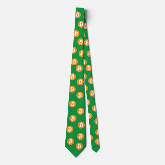 Bitcoin Wave BTC Crypto Token Neck Tie Krawatte (Vorderseite)