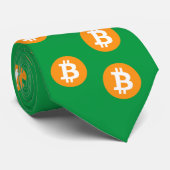 Bitcoin Wave BTC Crypto Token Neck Tie Krawatte (Gerollt)