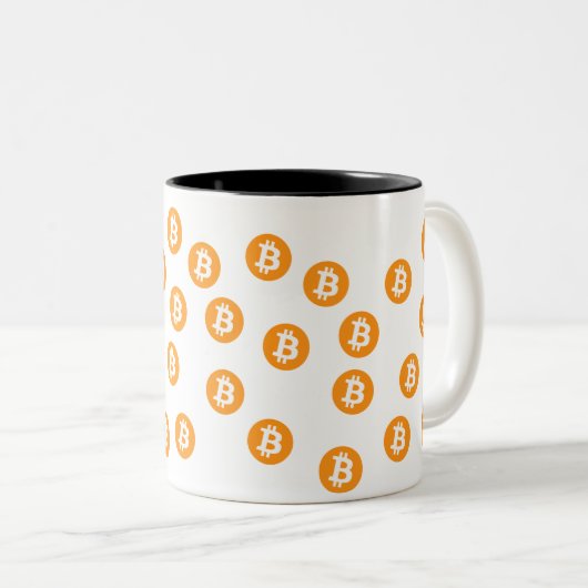 Bitcoin Wave BTC Crypto Token Tasse (VorderseiteRechts)