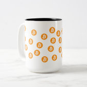 Bitcoin Wave BTC Crypto Token Zweifarbige Tasse (Vorderseite Links)