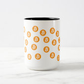 Bitcoin Wave BTC Crypto Token Zweifarbige Tasse (Mittel)