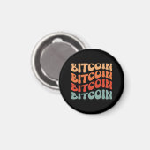 Bitcoin Wavy Text Stilvolle Crypto Typografie Desi Magnet (Vorderseite/Rückseite)