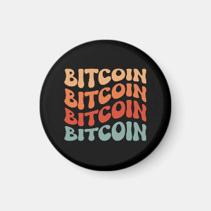 Bitcoin Wavy Text Stilvolle Crypto Typografie Desi Magnet