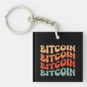 Bitcoin Wavy Text Stilvolle Crypto Typografie Desi Schlüsselanhänger (Vorderseite)