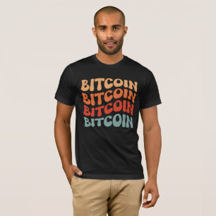 Bitcoin Wavy Text Stilvolle Crypto Typografie Desi T-Shirt