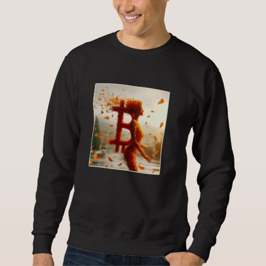 Bitcoin Weibliche Weibliche Hübsche subtile Blume Sweatshirt (Vorderseite)