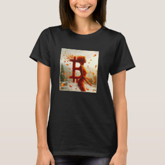 Bitcoin Weibliche Weibliche Hübsche subtile Blume T-Shirt