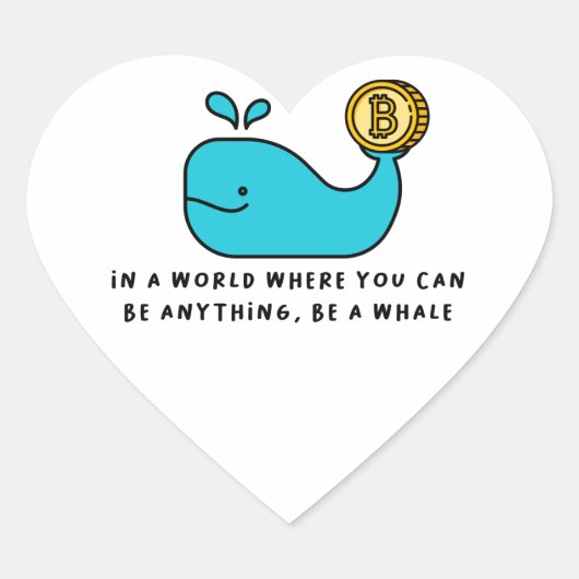 Bitcoin Whale Crypto Investor & BTC Trading Design Herz-Aufkleber (Vorderseite)