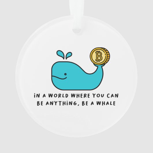 Bitcoin Whale Crypto Investor & BTC Trading Design Ornament (Rückseite)
