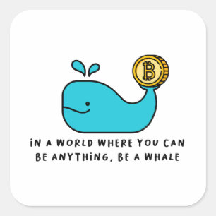 Bitcoin Whale Crypto Investor & BTC Trading Design Quadratischer Aufkleber