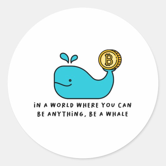 Bitcoin Whale Crypto Investor & BTC Trading Design Runder Aufkleber (Vorderseite)