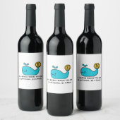 Bitcoin Whale Crypto Investor & BTC Trading Design Weinetikett (Flaschen)