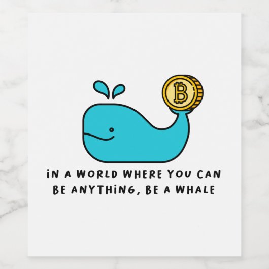 Bitcoin Whale Crypto Investor & BTC Trading Design Weinetikett (Einzelnes Label)