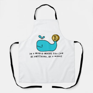 Bitcoin Whale Funny Crypto Investor Cartoon Design Schürze