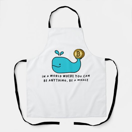Bitcoin Whale Funny Crypto Investor Cartoon Design Schürze (Vorderseite)
