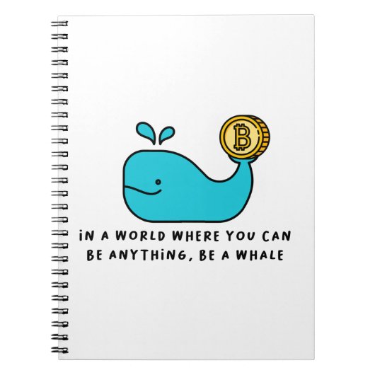 Bitcoin Whale T - Shirt Notizblock (Vorderseite)