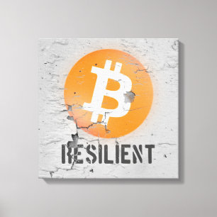Bitcoin-Widerstands-Kunst (auf HD-Risswand) Leinwanddruck