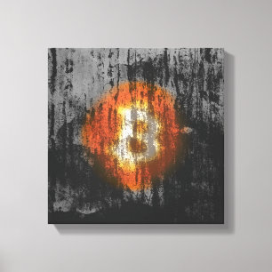 Bitcoin-Widerstands-Kunst (auf schwarzer Wand HD) Leinwanddruck