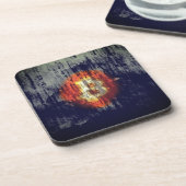 Bitcoin-widerstandsfähige Kunst Getränkeuntersetzer (Linke Seite)