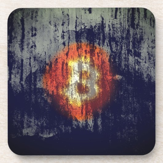 Bitcoin-widerstandsfähige Kunst Getränkeuntersetzer (Vorderseite)