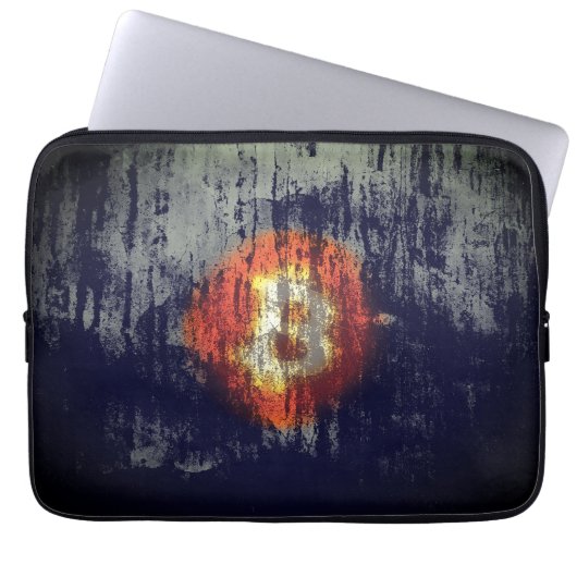 Bitcoin-widerstandsfähige Kunst Laptopschutzhülle (Vorderseite)
