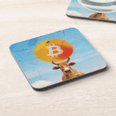 Bitcoin widerstandsfähiger Bulle Getränkeuntersetzer (Linke Seite)