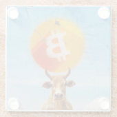 Bitcoin widerstandsfähiger Bulle Glasuntersetzer (Rückseite)