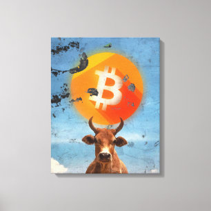 Bitcoin widerstandsfähiger Bulle (HD) Leinwanddruck