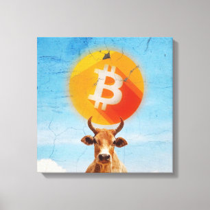 Bitcoin widerstandsfähiger Bulle (Vibrant HD) Leinwanddruck