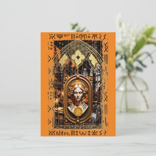 Bitcoin-Wissen Dankeskarte (Stehend Vorderseite)