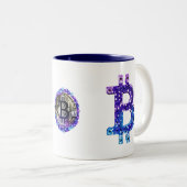 Bitcoin Xmas Zweifarbige Tasse (VorderseiteRechts)