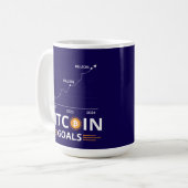 Bitcoin-Ziele-Chart Kryptowährung-Wachstum Kaffeetasse (Vorderseite Links)