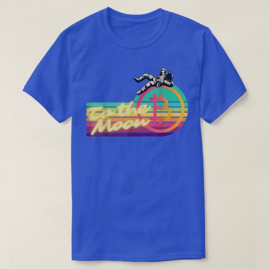 Bitcoin zu den Moon Astronaut Apparel Krypto-Inves T-Shirt (Design vorne)