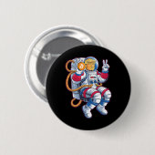 Bitcoin zum Mond BTC Astronauten Crypto Fomo Trum Button (Vorne & Hinten)