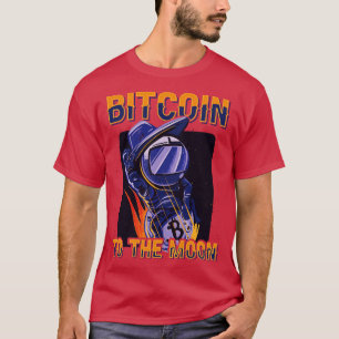 Bitcoin zum Mond Witziger Krypto Pun Astronauten S T-Shirt