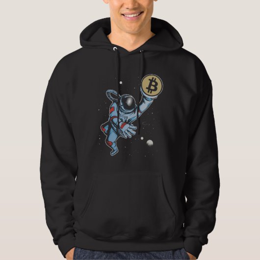 Bitcoin zum Mondastronauten Hoodie (Vorderseite)